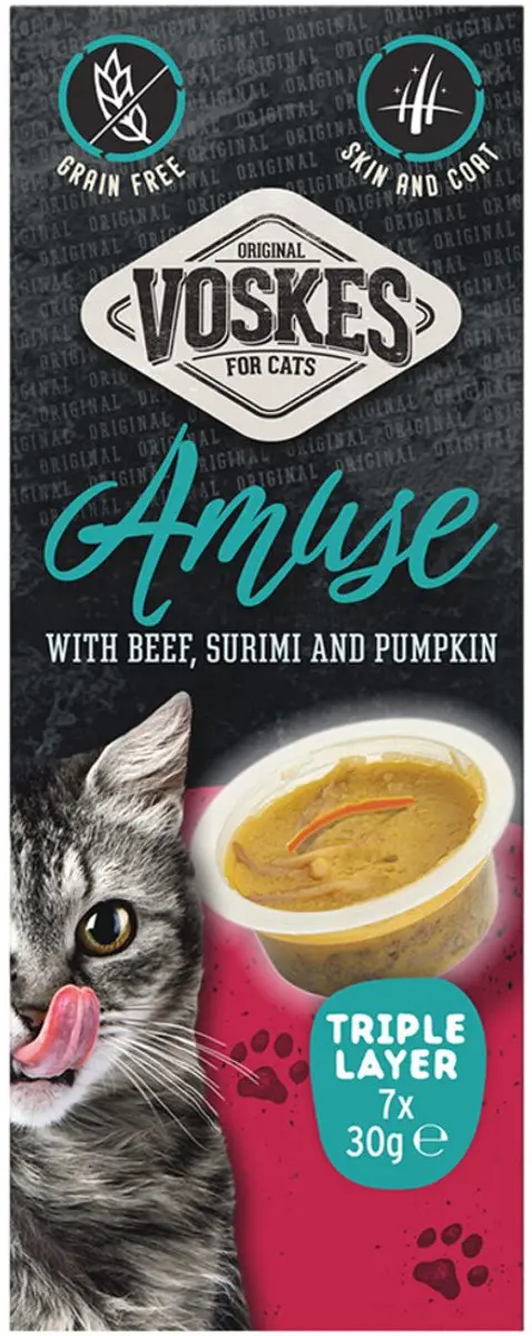Voskes Kattensnack Triple Layer Rund-Sumiri-Pompoen