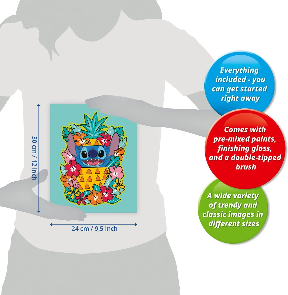 Ravensburger CreArt Disney Stitch Schilderen op nummer - Multicolor - 15 Kleuren