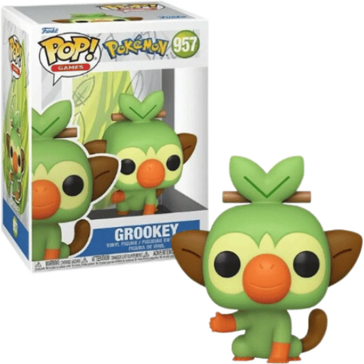 Funko Pokémon Grookey Chimpep Pop! - 70976 - afbeelding 6 van 6