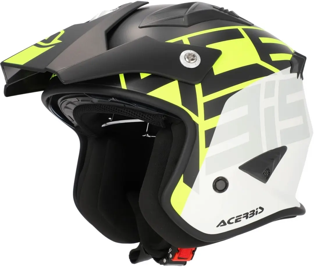 Acerbis Jet Aria Graphic Mat Zwart Gele Jethelm