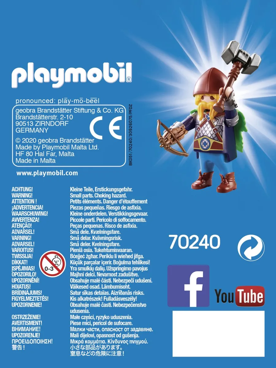 Playmobil Dwergenkrijger 70240 - Multicolor