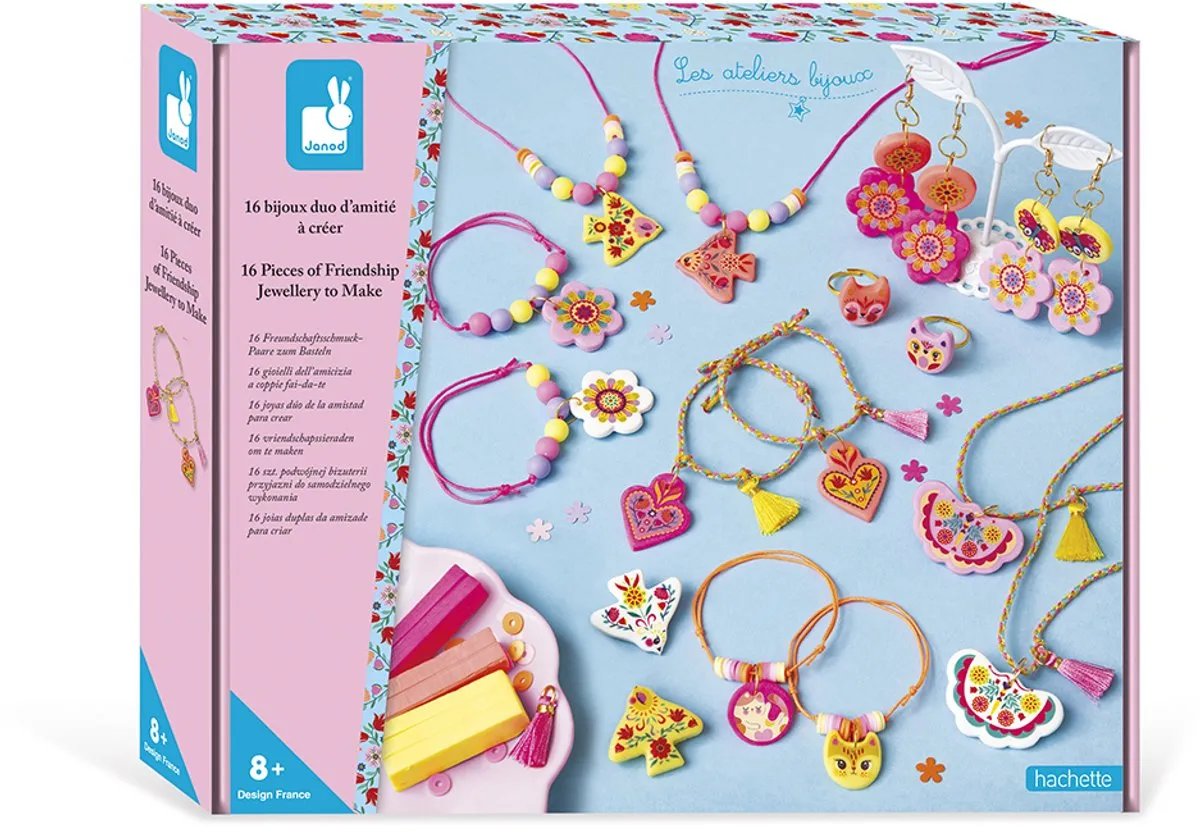 Janod Vriendschapssieraden Maken Set - 16 Stuks - Multicolor