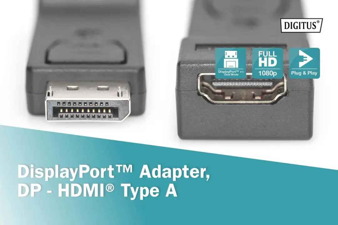 Digitus DisplayPort naar HDMI Adapter AK-340602-000-S - Zwart