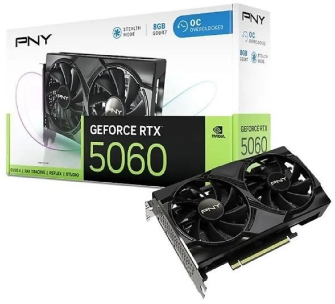 PNY GeForce RTX 5060 OC VCG50608DFXPB1-O Videokaart - 8GB GDDR7