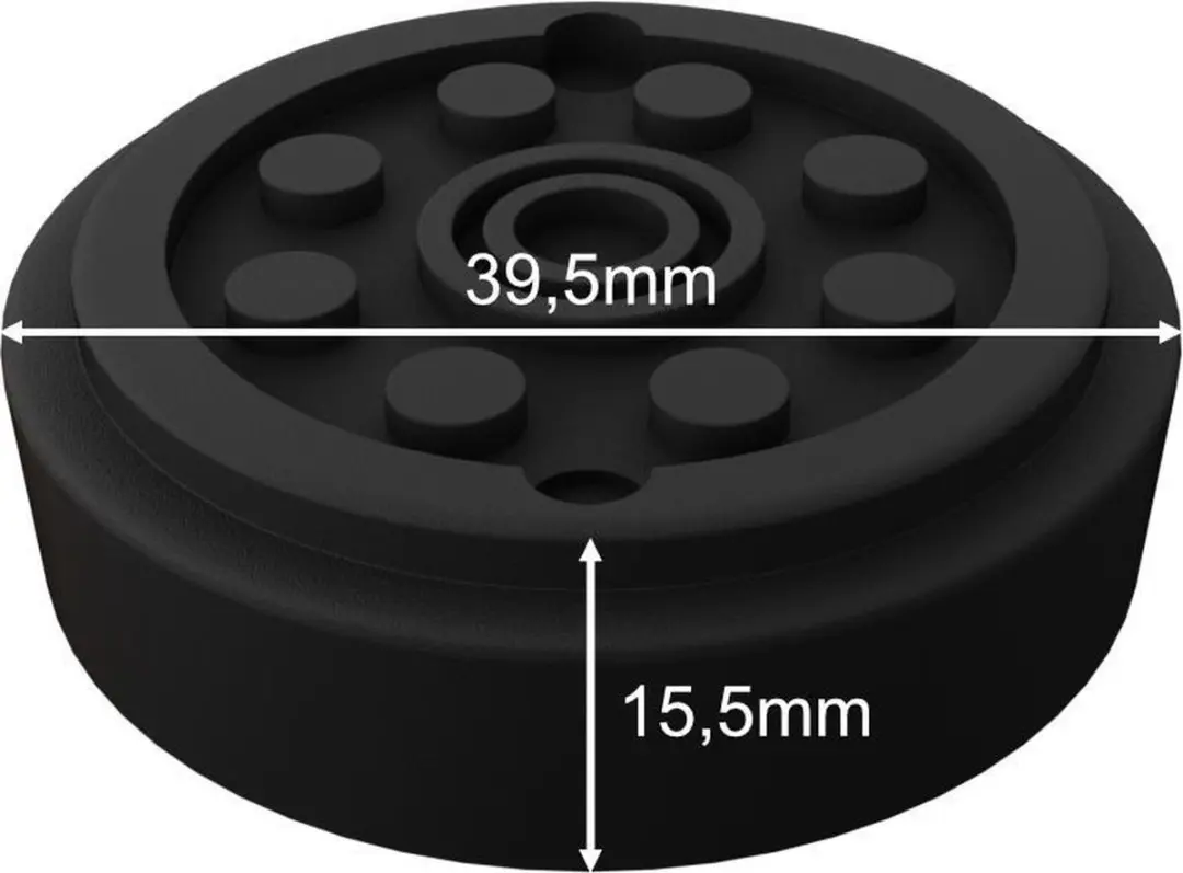 Deuba Rubberen Pad Blok 39,5/36 x 15,5mm - Zwart