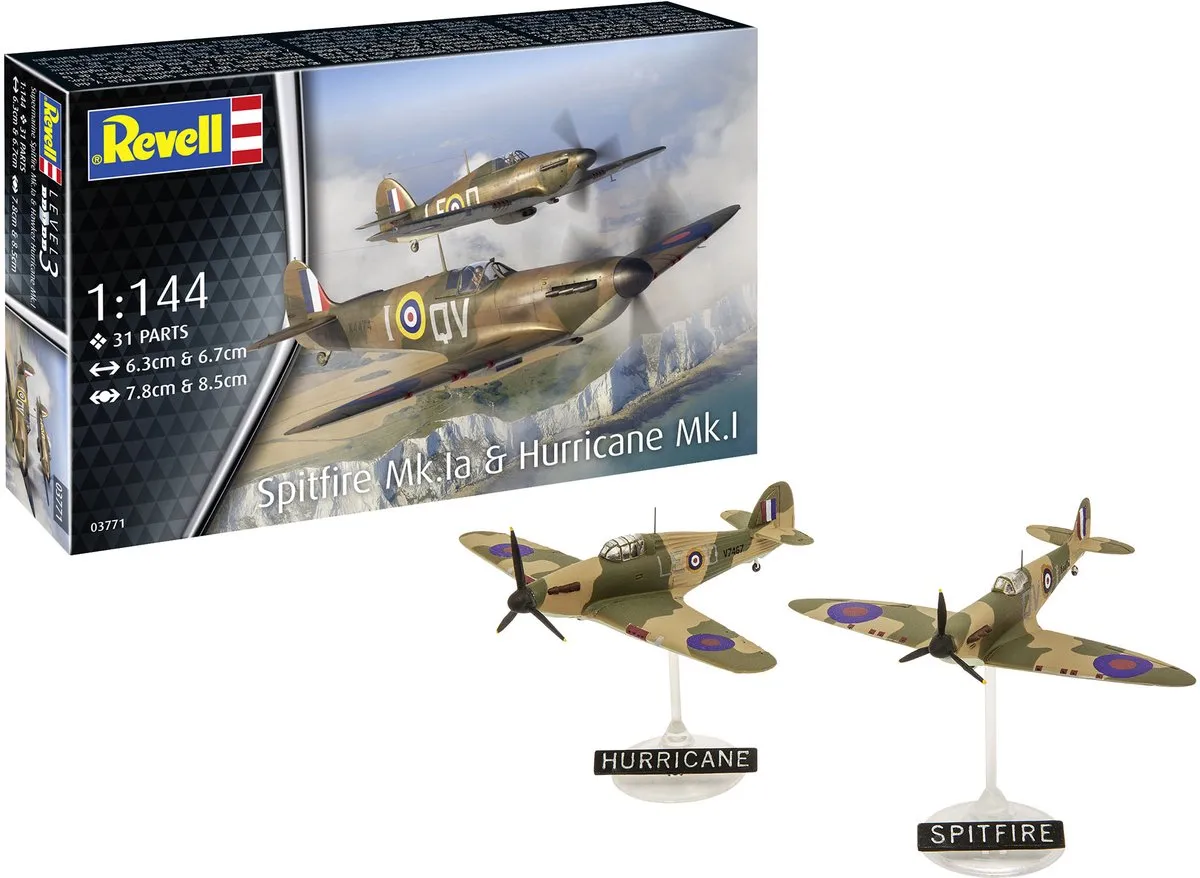 Revell 03771 Spitfire Mk.1a & Hurricane Mk.1 Modelbouwpakket 1:144