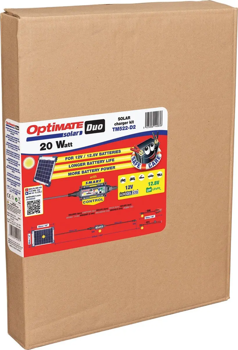 Optimate Solar DUO 20W Zonnelader - 12V - afbeelding 6 van 6