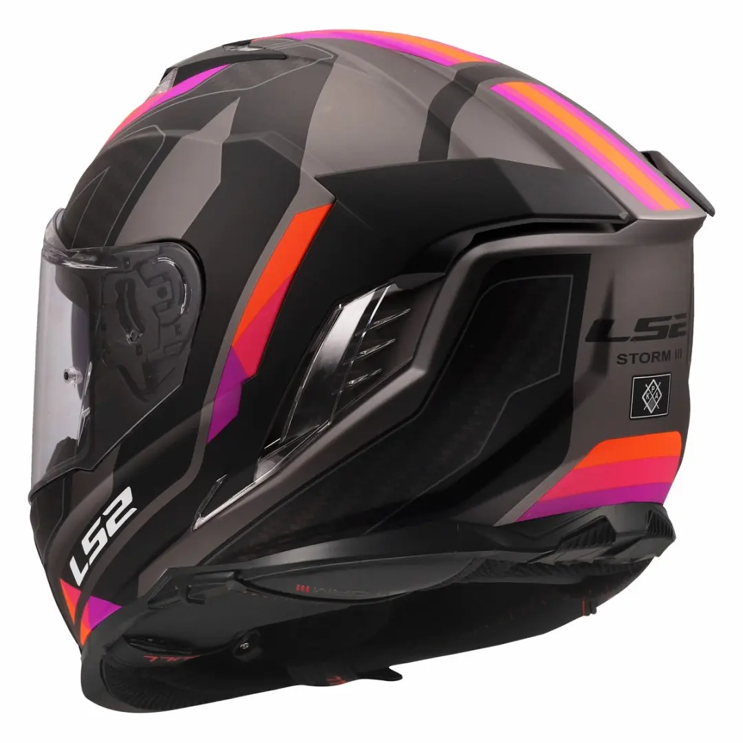 LS2 FF818 Storm III Helm - XXS - Mat Grijs Paars