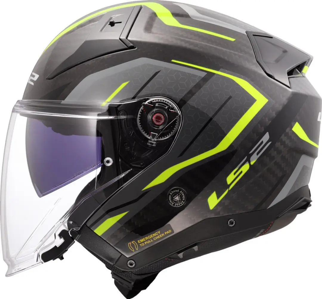 LS2 OF603 Infinity II C Urus H-Vis Jethelm - XL - Geel/Zwart