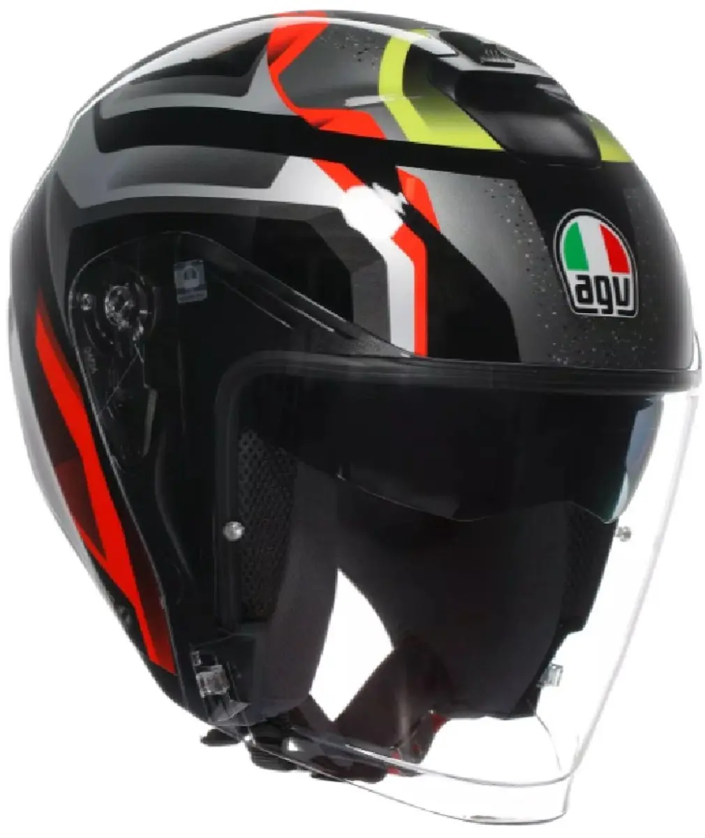 AGV Irides Zurigo Zwart Rood Geel Jethelm