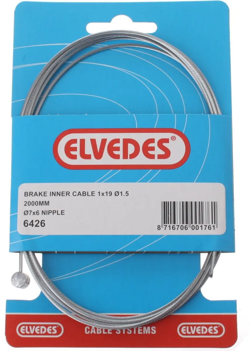 Elvedes Binnenremkabel Achter 6426 Tonnippel 2000 Mm Zilver