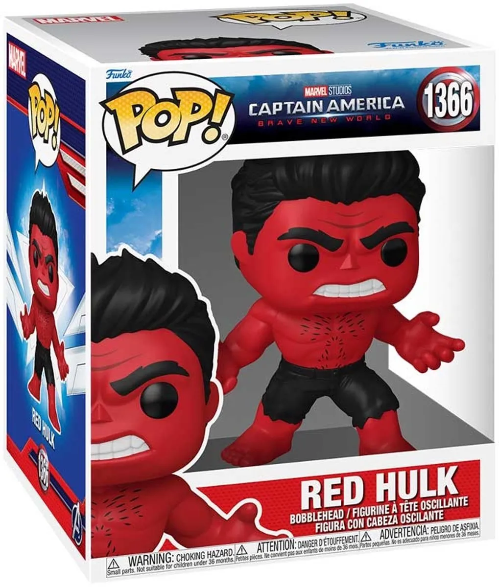 Funko Pop Marvel Red Hulk - Captain America Brave New World 9,5cm #1366 - afbeelding 3 van 3