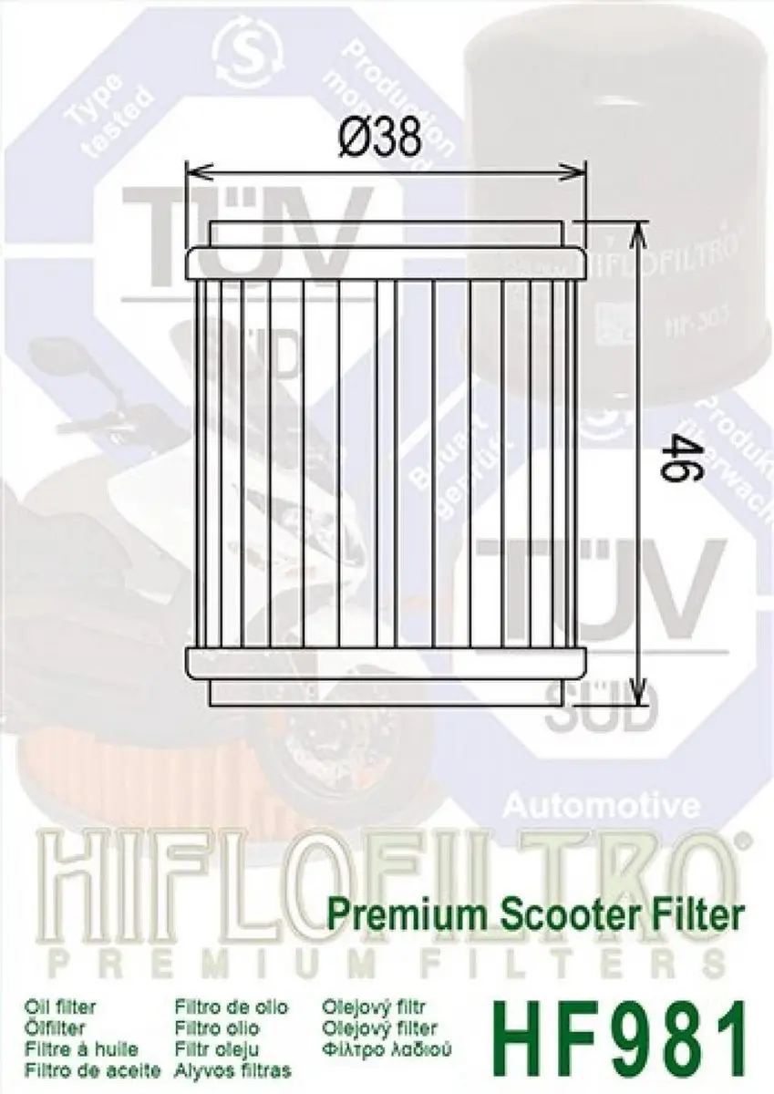 hiflofiltro oliefilter voor yamaha 125 x-city scooter 2007 tot 2015 nieuw