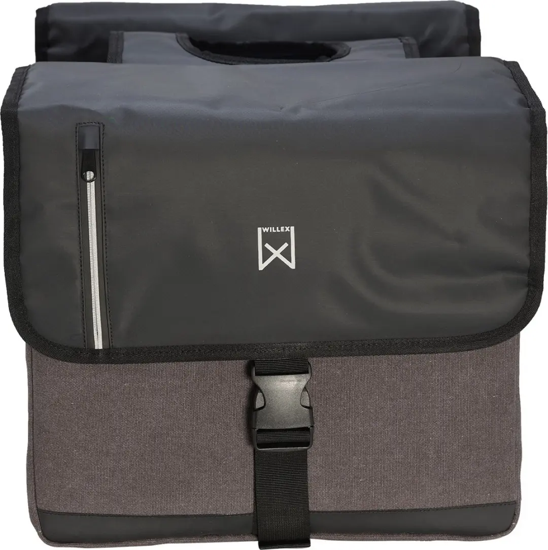 Willex Dubbele Canvas Bisonyl Tas 40L - Zwart/Grijs