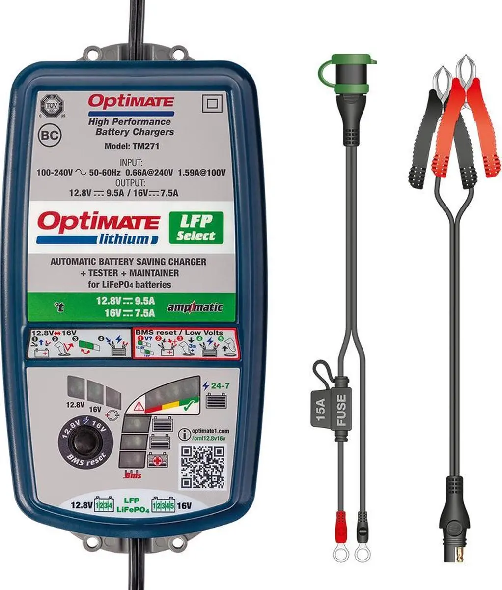 Optimate Lithium LFP Select Acculader 12V/16V 9,5A
