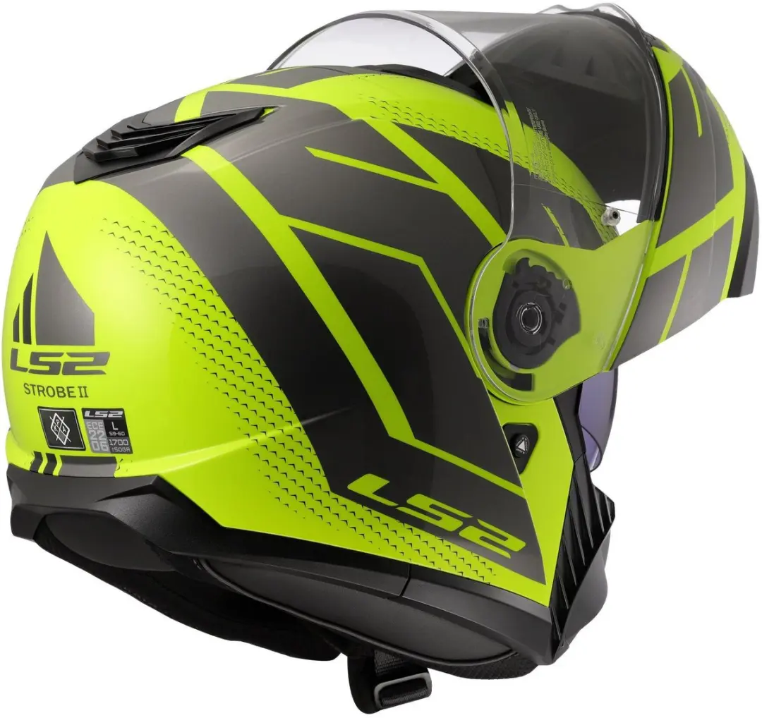 LS2 FF908 Strobe II Code H-Vis Helm - Geel/Grijs - Maat S