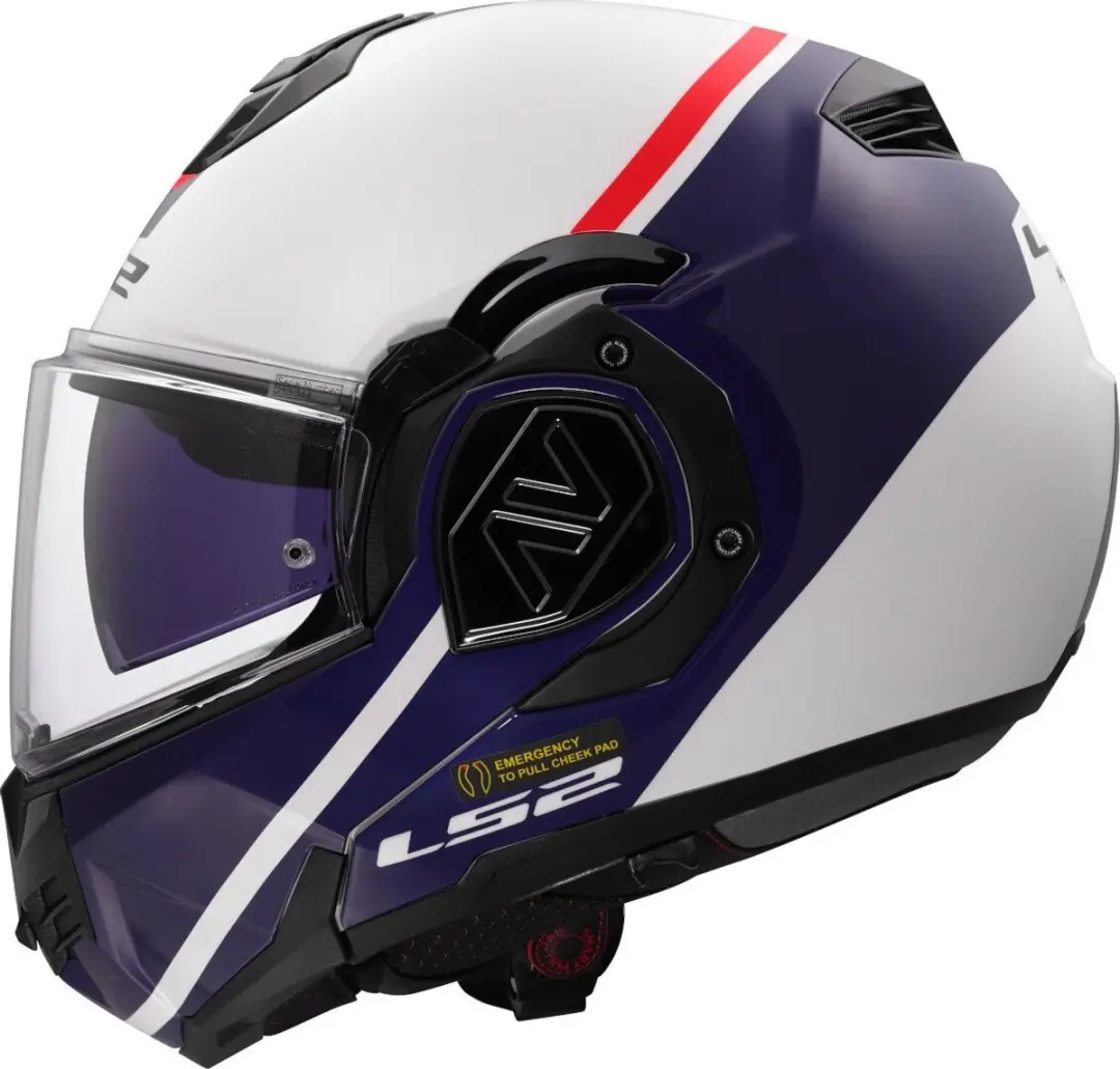 LS2 FF906 Advant Swipe Wit Blauw 06 Systeemhelm