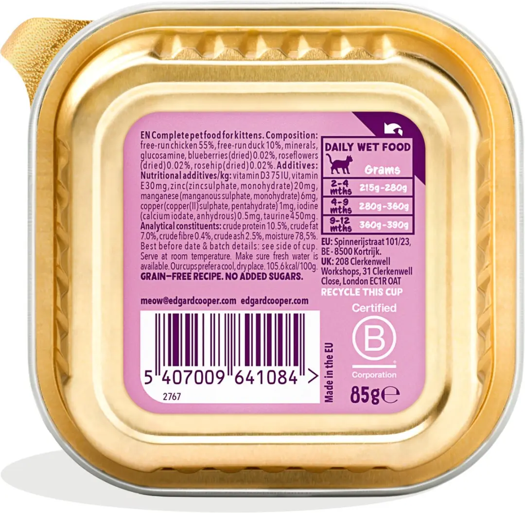 Edgard & Cooper Kitten Pate Eend - 85g