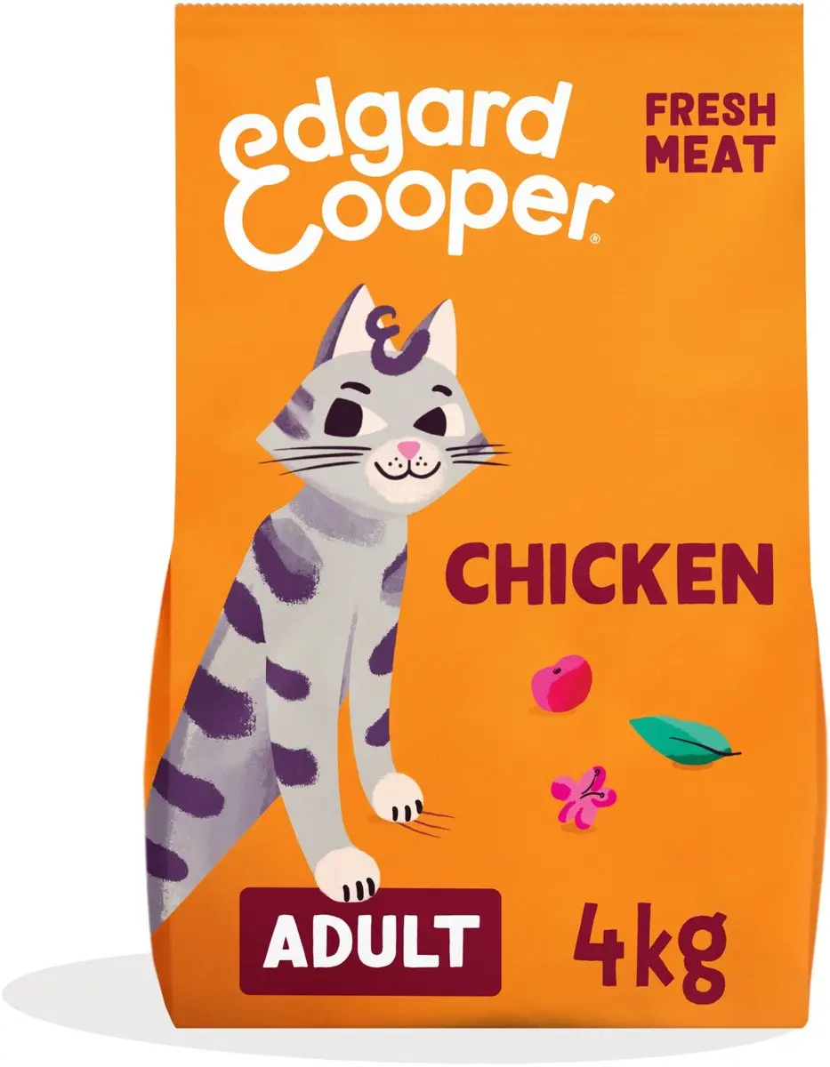 Edgard & Cooper Graanvrij Kattenvoer Brokjes Verse Kip 4kg