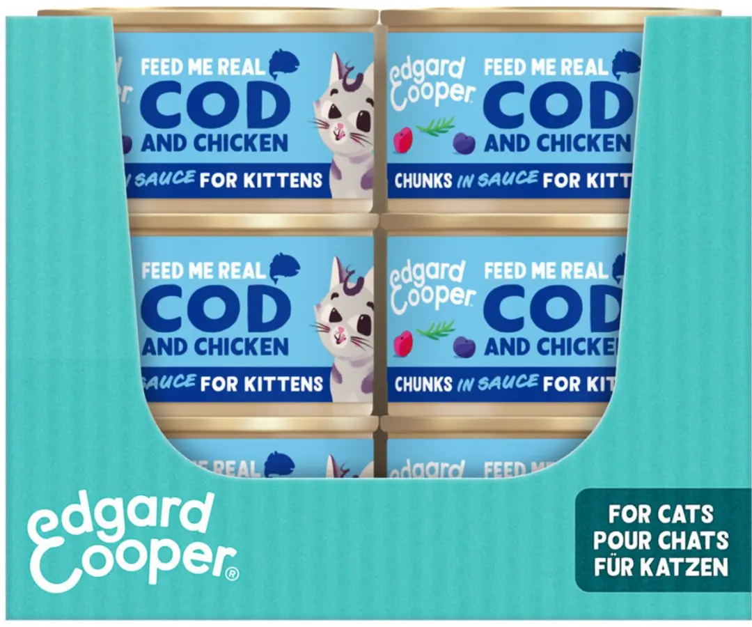 Edgard & Cooper Junior Natvoer Gesteriliseerde Kitten 18x85g Kabeljauw & Kip - afbeelding 6 van 6