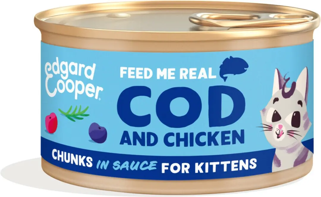 Edgard & Cooper Junior Natvoer Gesteriliseerde Kitten 18x85g Kabeljauw & Kip