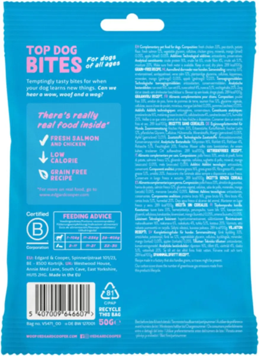 Edgard & Cooper Zalm Bites Hondensnacks 50g