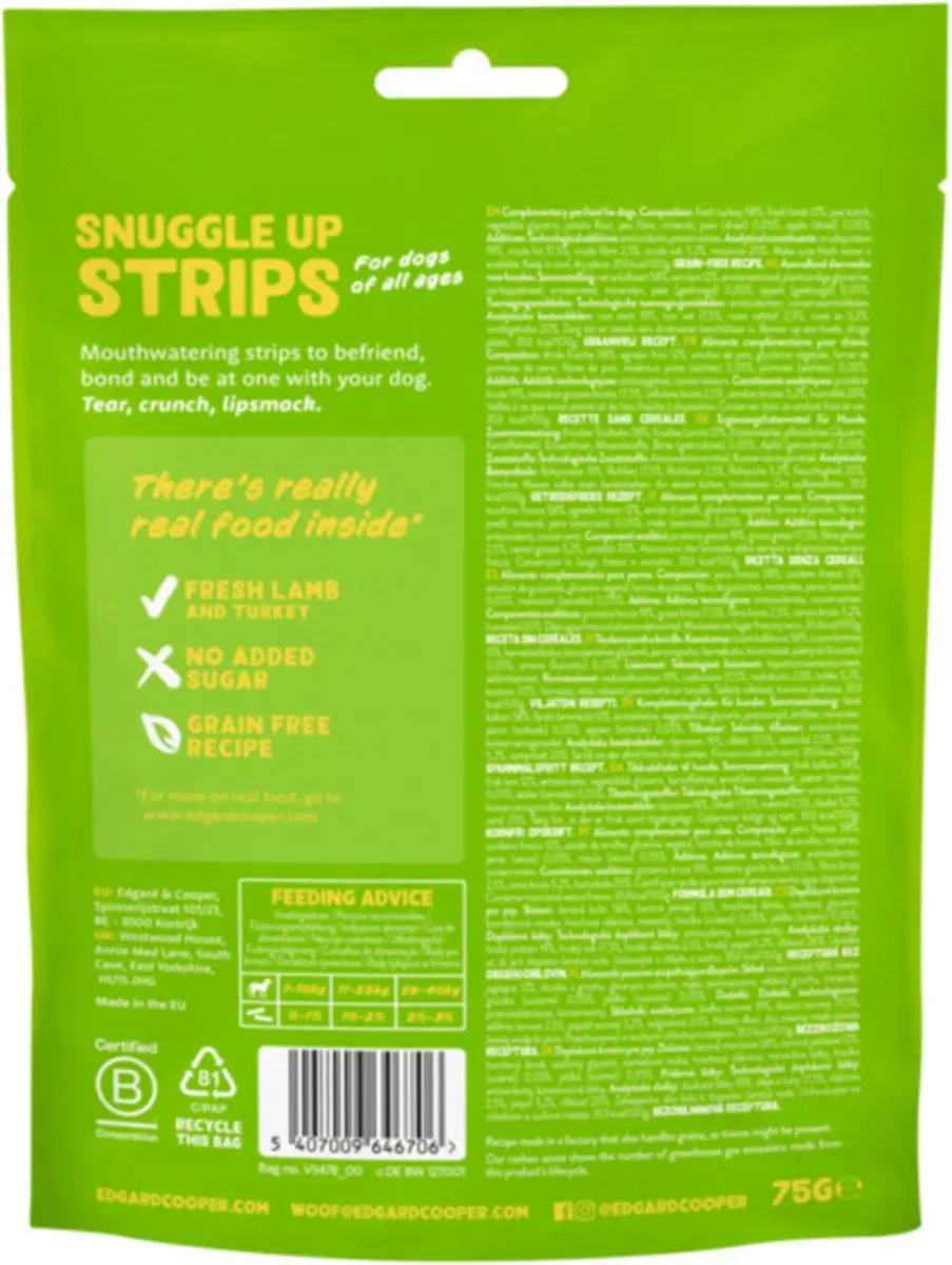 Edgard & Cooper Lam Strips Hondensnacks 75g