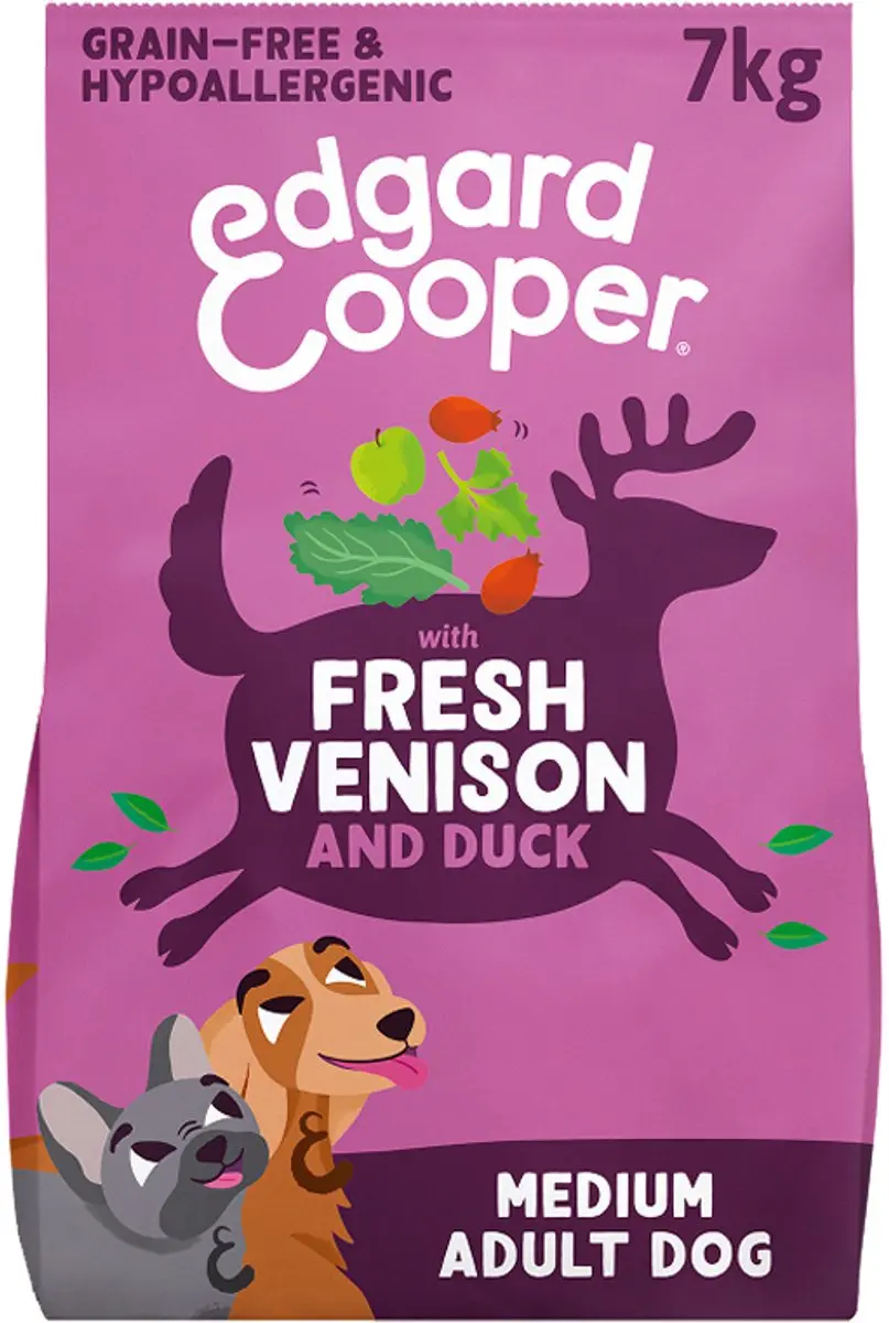Edgard & Cooper Adult Hondenbrokken Medium Hert & Eend 7kg - Graanvrij - afbeelding 6 van 6