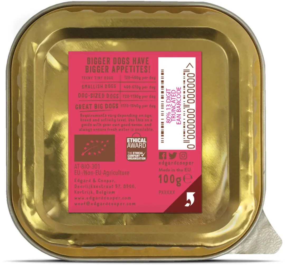 Edgard & Cooper Biologische Rund Kuipje 100g