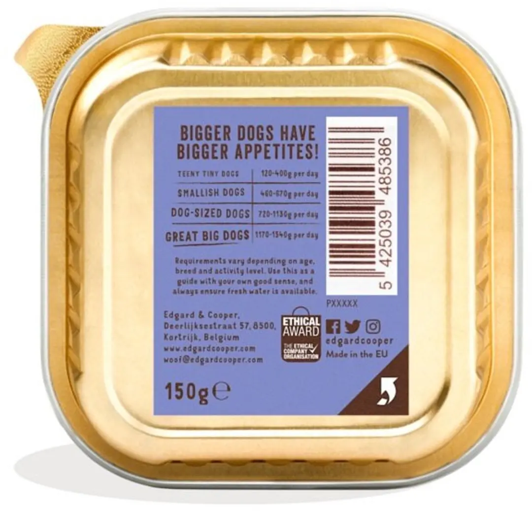 Edgard & Cooper Kuipje Natvoer Hondenvoer Rund & Eend - 11x150g