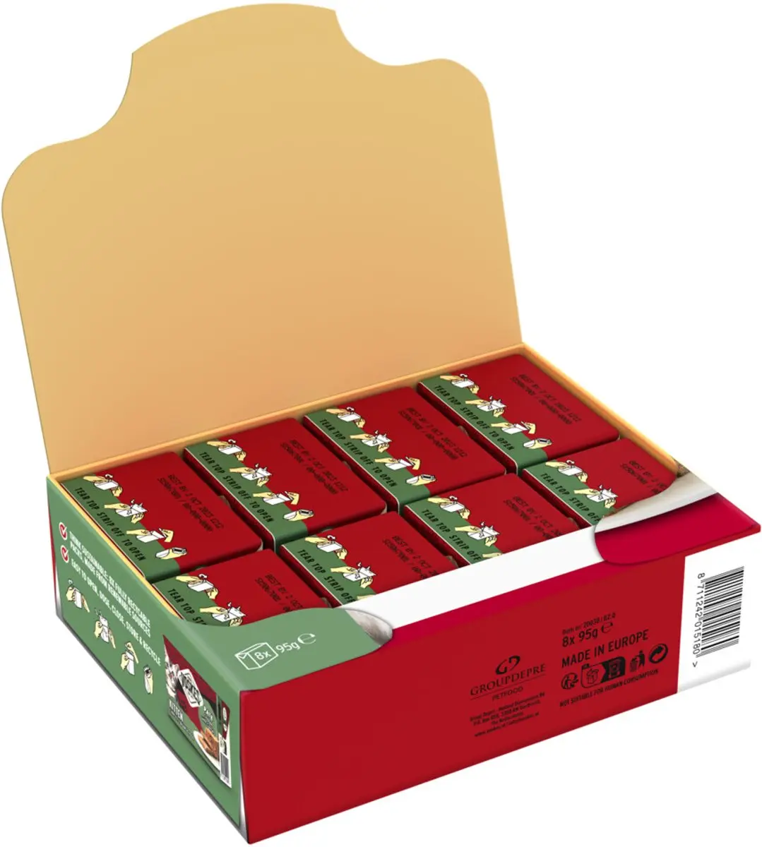 Voskes Original Paté Kitten Kip & Wortelen - 8 Stuks