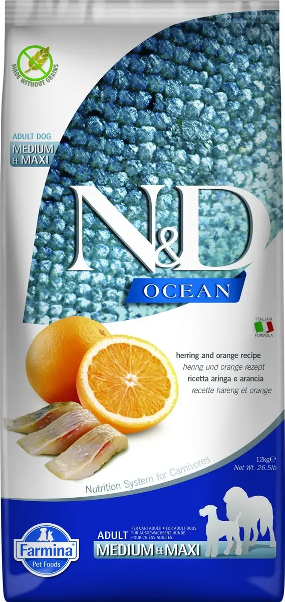 N&D Ocean hondenvoeding Haring medium/maxi 12 kg