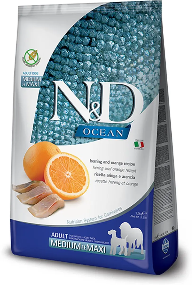 N&D Ocean Haring Medium & Maxi Hondenvoer - 12kg - afbeelding 2 van 2