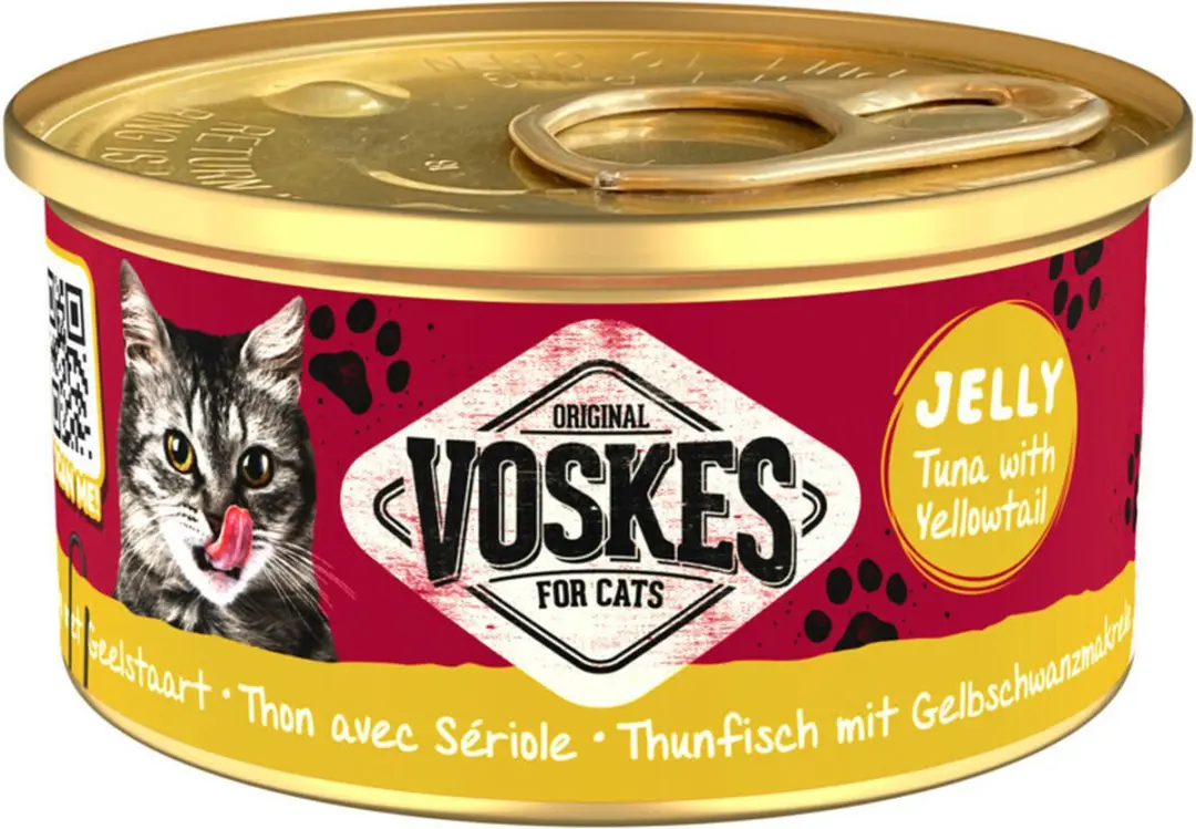 Voskes Nat Kattenvoer Tonijn met Geelstaart 85g - 24 Stuks