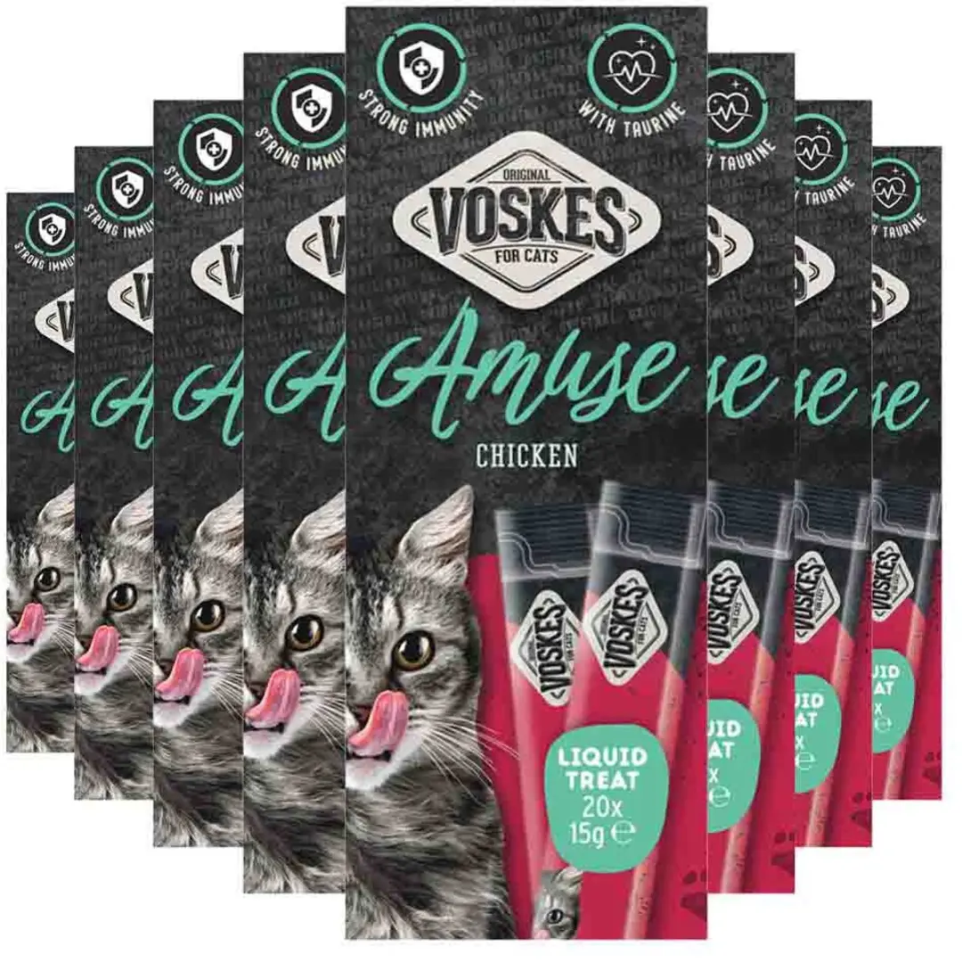 Voskes Kattensnack Liquid Treat Kip - 8 Stuks