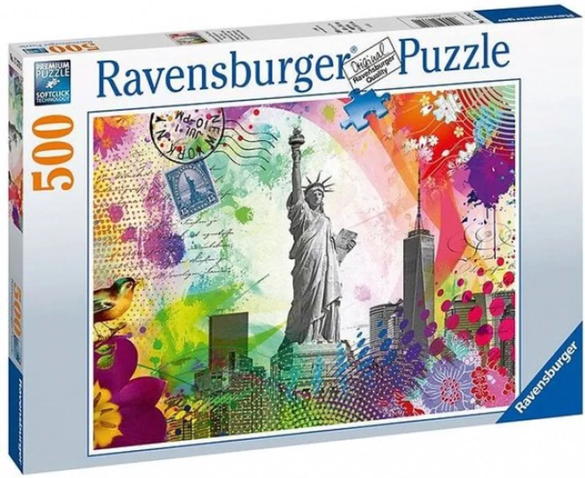 Ravensburger Kaart uit New York Legpuzzel 500 Stuks - Multicolor