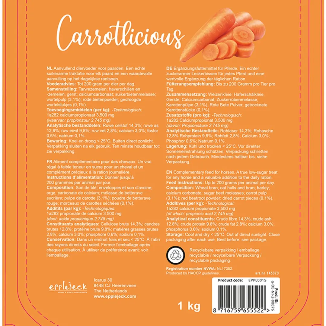 Epplejeck Carrotlicious Paardensnoepjes