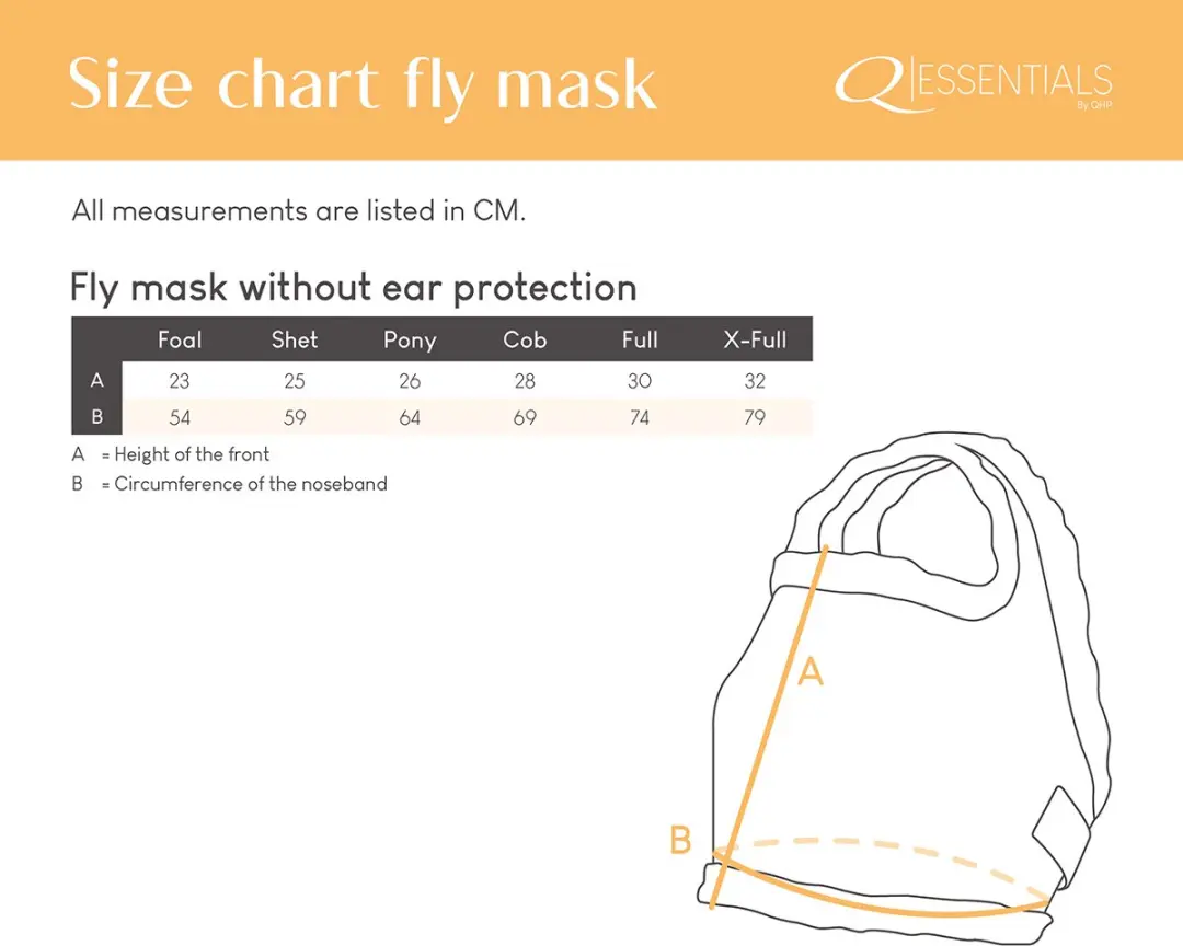 QHP Vliegenmasker Zonder Oren - Zwart - 200g