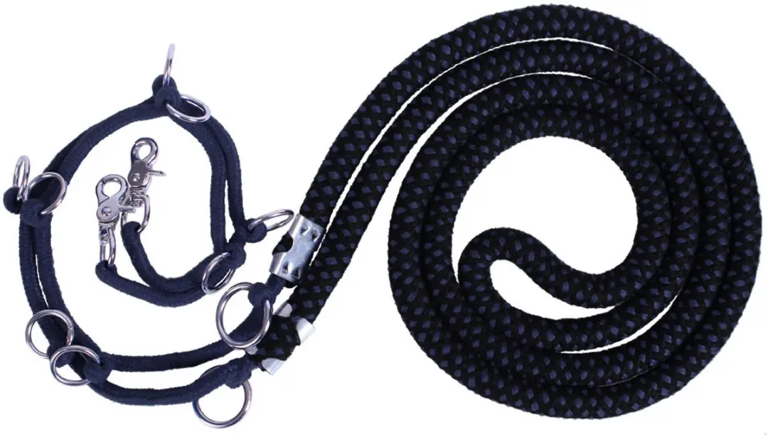 QHP Longeerhulptouw Luxe Blauw/Zwart