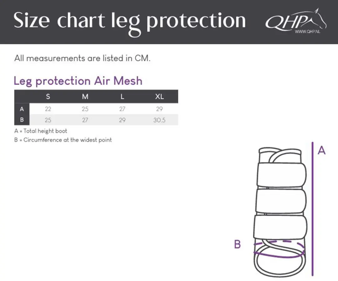 QHP Air Mesh Beenbeschermers M - Zwart