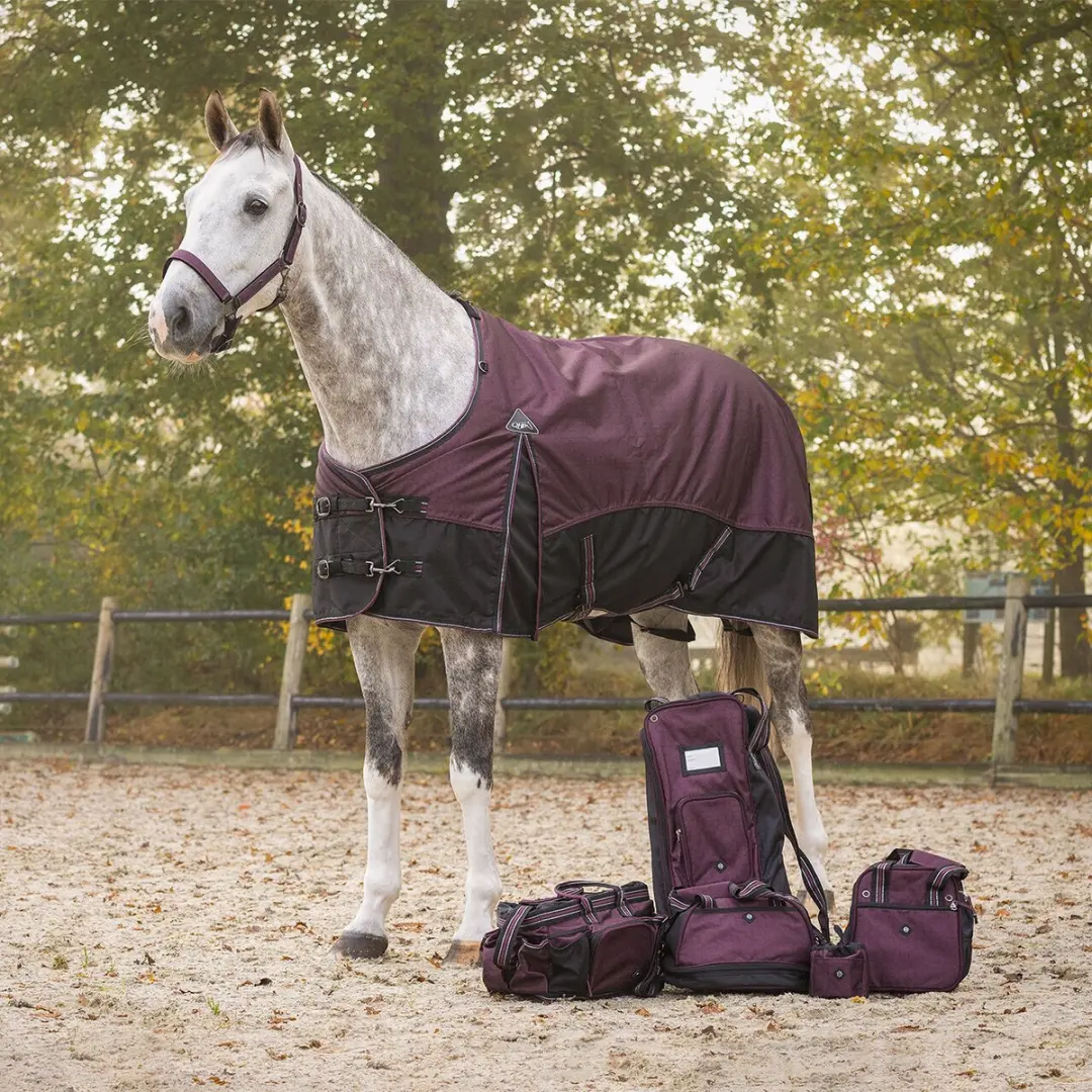 QHP Collection Paardendeken 50g - 215cm - Wijnrood - afbeelding 2 van 6