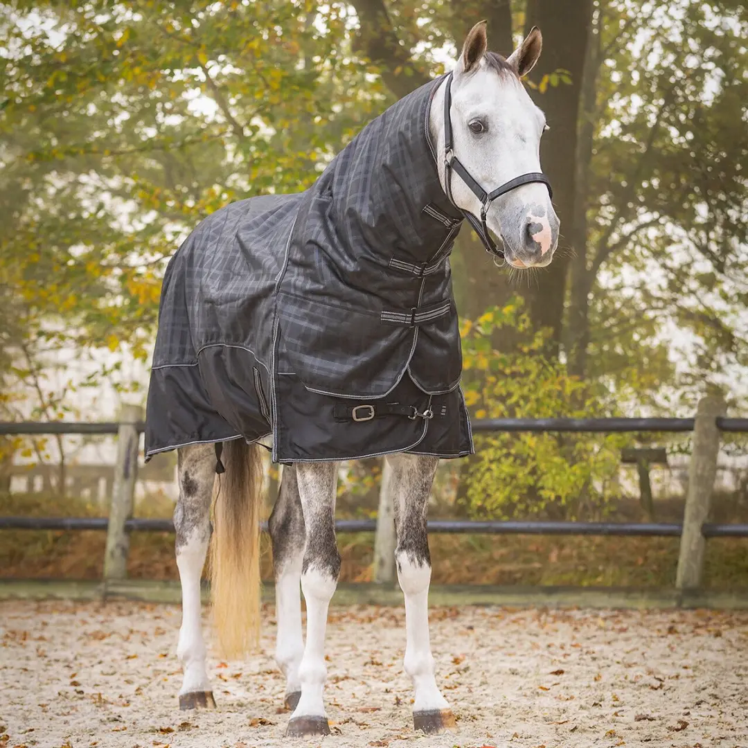 QHP Collection Afneembare Deken Paard Nek 215cm - Zwart - afbeelding 2 van 2