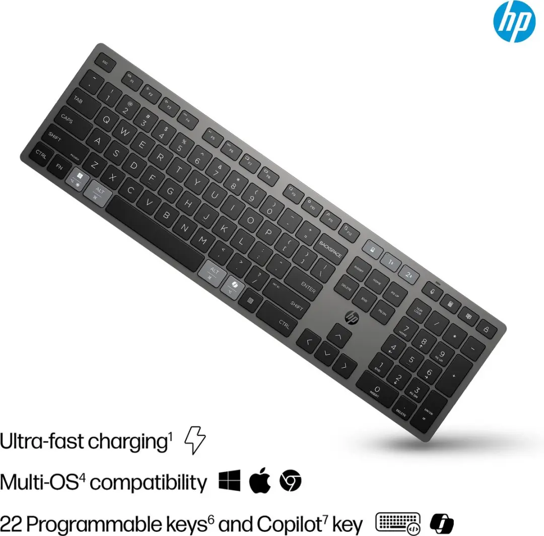 HP 725 9T5B2AA#AC0 Draadloos Toetsenbord - Zwart - afbeelding 5 van 6