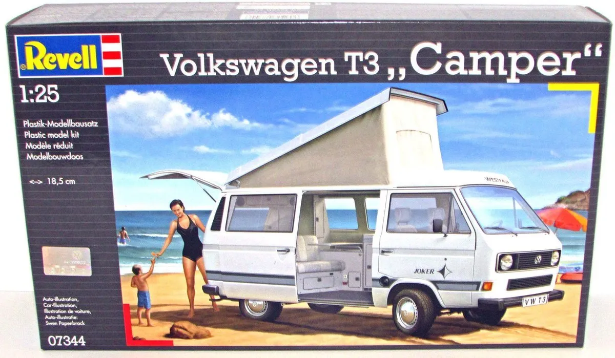 Revell 07344 Volkswagen T3 Camper Modelbouwpakket 1:25 - Multi
