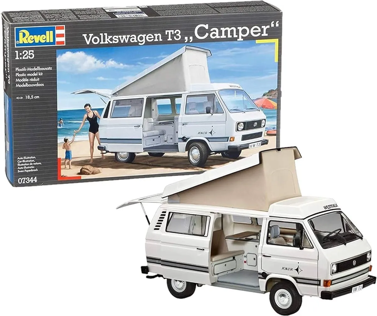 Revell 07344 Volkswagen T3 Camper Modelbouwpakket 1:25 - Multi