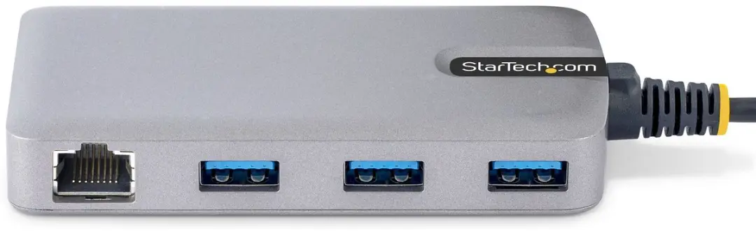 Startech 3-poorts USB-C Hub met Ethernet 5Gbps - Zwart-Grijs - afbeelding 3 van 6