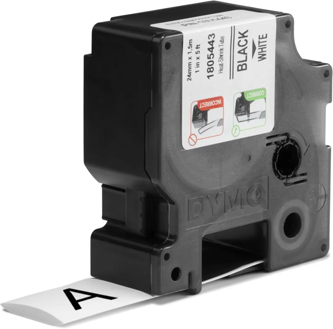 DYMO Rhino 1805443 Heat-Shrink Labels 24mm x 1,5m - Zwart op Wit
