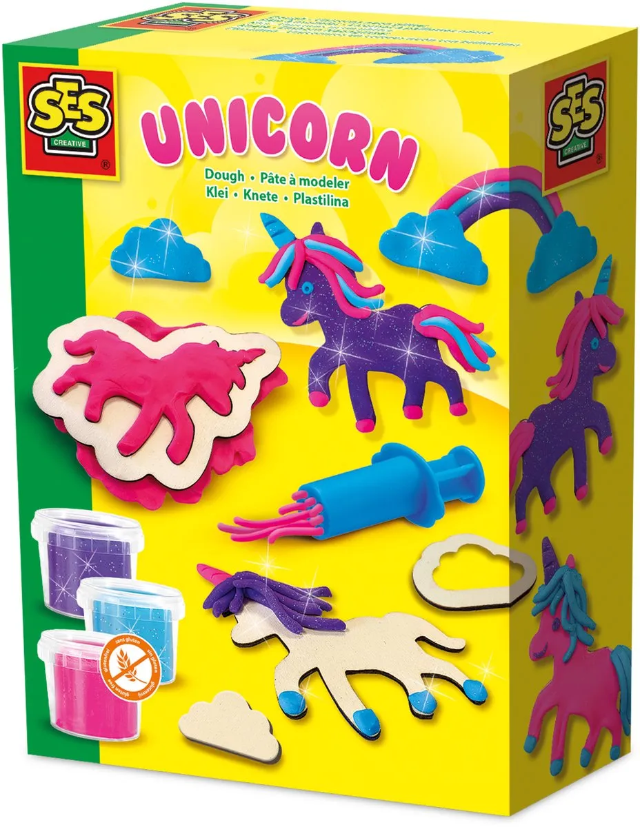 SES Creative Unicorn Neon Glitter Klei Set - 1 Stuks
