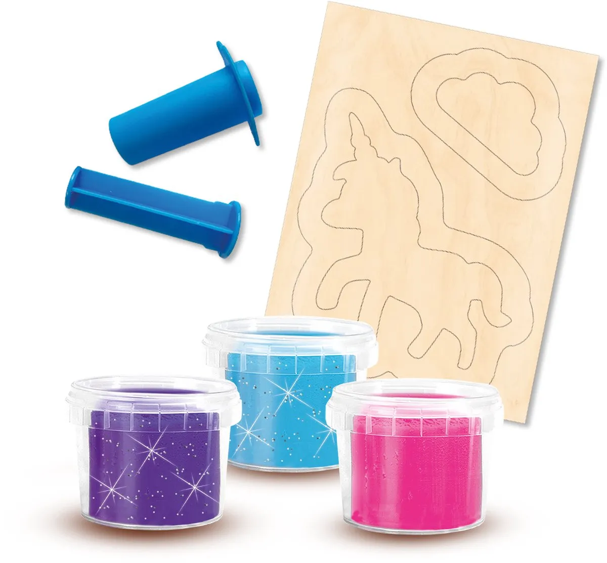SES Creative Unicorn Neon Glitter Klei Set - 1 Stuks