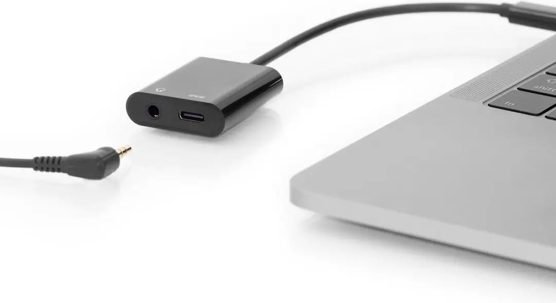 Digitus AK-300400-002-S Audio Adapterkabel - USB-C naar 2x USB-C & 3,5mm Jack - Zwart